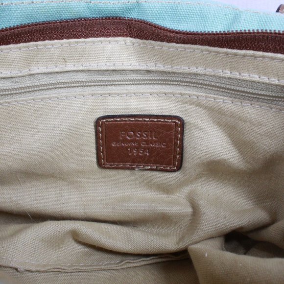 Fossil Genuine Classic Multicolor Embroidered Floral Cotton Patchwork Tote Bag - Picture 6 of 10